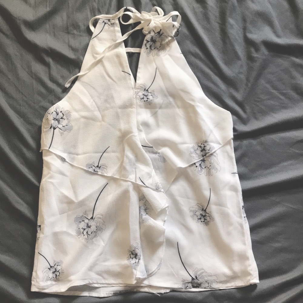 White cutout blouse